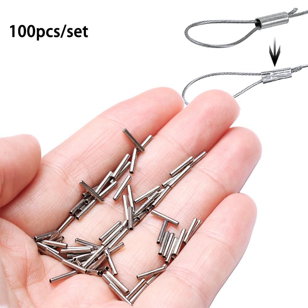 100Pcs Round Silver Copper Fis - Monofilament Line ulasan dan harga