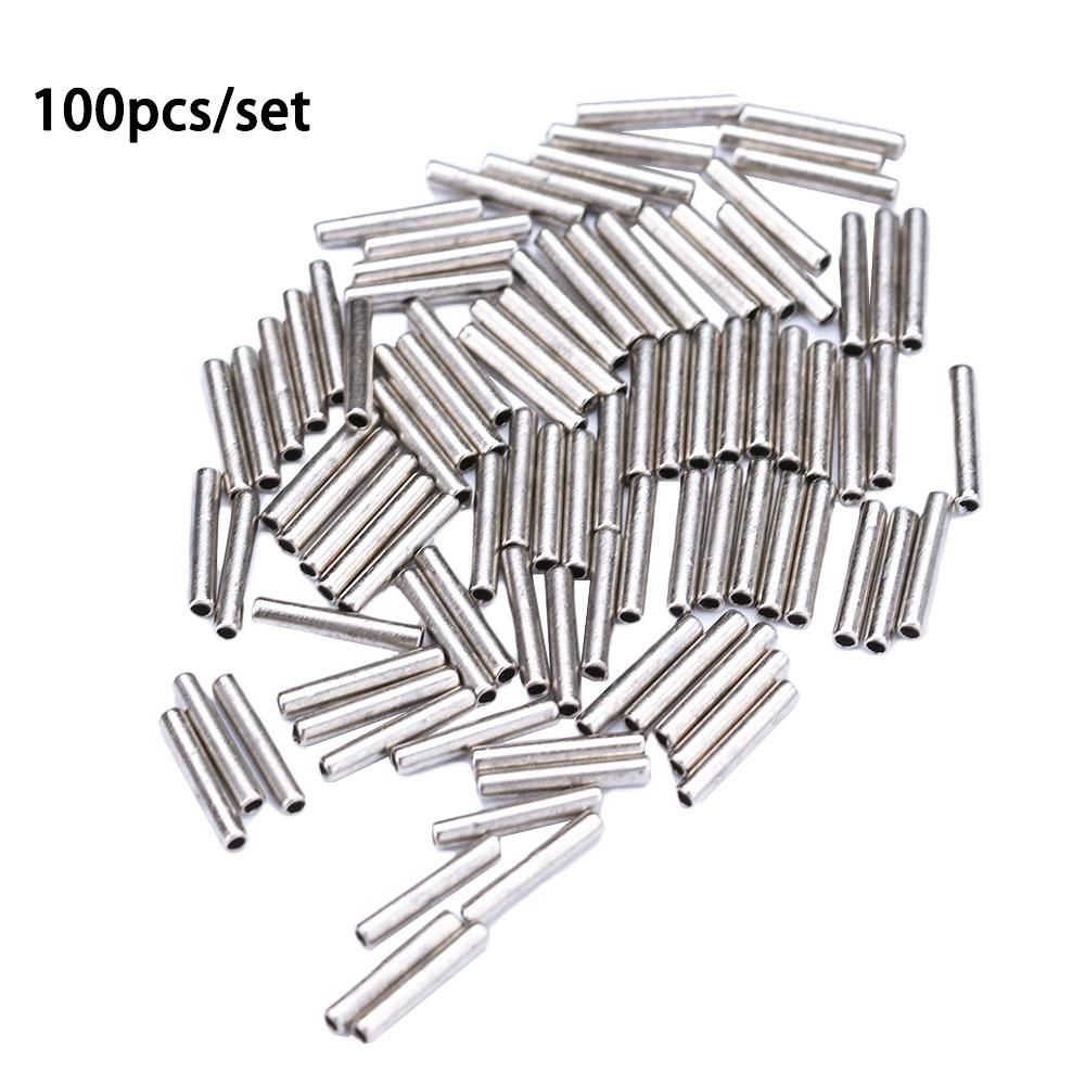 100Pcs Round Silver Copper Fis - Monofilament Line ulasan dan harga
