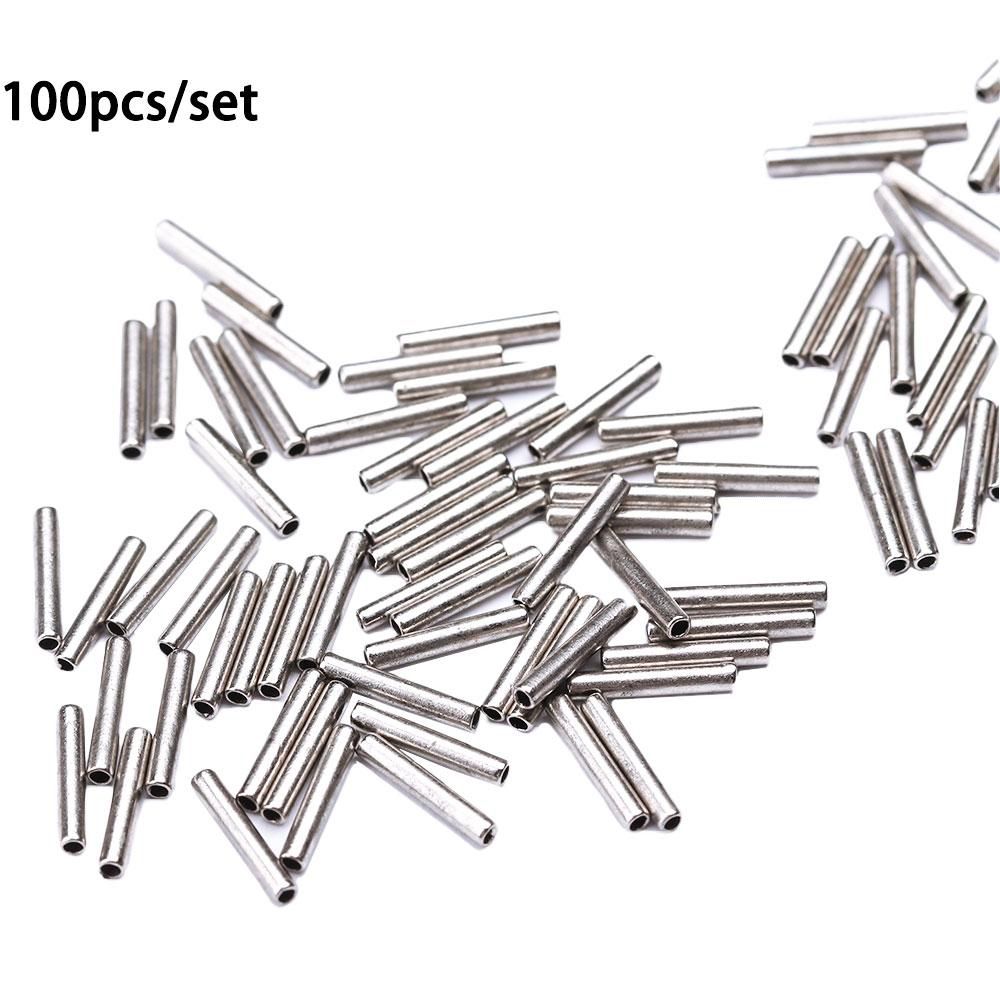 100Pcs Round Silver Copper Fis - Monofilament Line ulasan dan harga