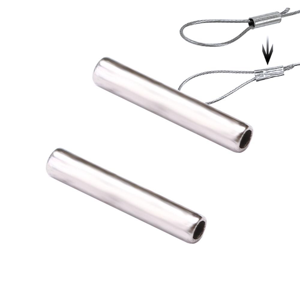 100Pcs Round Silver Copper Fis - Monofilament Line ulasan dan harga